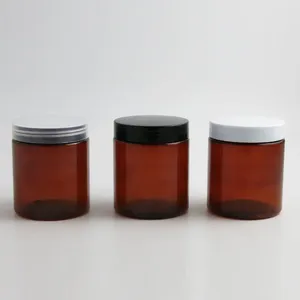 Bouteilles de rangement 24 x 250g Amber Amber cosmétiques Jars Jars 250cc 250 ml pour Cosmetics Emballage Plastique avec capuchon