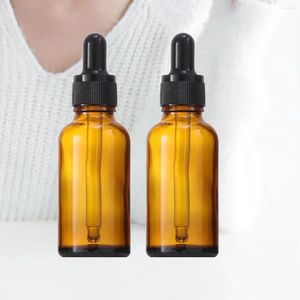 Bouteilles de stockage 2 pièces 10 ml 15 ml 20 ml 30 ml cosmétiques de voyage compte-gouttes ambre verre huile essentielle mignonne avec oeil