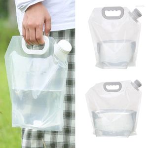 Botellas de almacenamiento 3/5L Jugas de agua de emergencia plegables bolsas de contenedores Tank de plástico Tanque Plegado para deporte