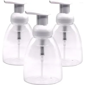 Bouteilles de rangement 3pcs 220 ml de voyage rechargeable animal de compagnie transparent écurifiant les distributeurs de savon en plastique transparent transparent.