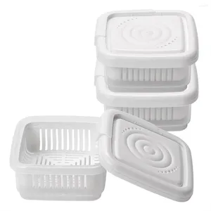 Bouteilles de rangement 3 pcs oignons verts Crisper Kitchen Refrigérateur Boîte de vidange en plastique Savon carré Sceau alimentaire