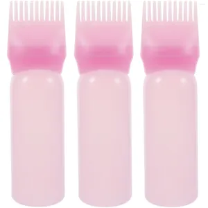 Botellas de almacenamiento 3pcs Tinte de cabello Aplicador Cepillo Tinking Shampoo Botella Aceite Circon