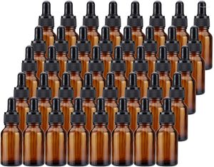 Bouteilles de stockage 40 Pack compte-gouttes en verre ambré 1/2 oz pour huiles essentielles parfums produits chimiques de laboratoire de chimie