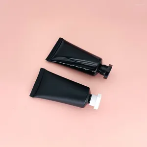 Bouteilles de rangement 40 ml 1,4 oz vide pour visage vide lavage Cosmetics Emballage Black Tube avec capuchon supérieur octogone