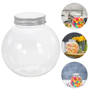 Bouteilles de stockage 5 pièces pot de bonbons de noël jus récipient transparent couvercle emballage pots en plastique en forme de boule friandises boîte-cadeau boissons