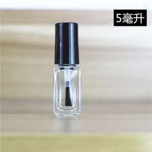 Bouteilles de stockage 500 pcs/lot 5 ml usine en gros bouteille de vernis à ongles vide carrée avec couvercle en argent