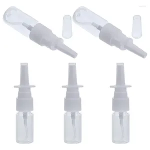 Bouteilles de stockage 5 pièces pompe de pulvérisation nasale pulvérisateur brume 10ml nez bouteille rechargeable pour les Applications de lavage d'eau salée