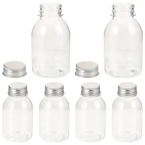 Bouteilles de rangement 6 pcs jus rechargeables boissons boisson réfrigérateur jus mini-réfrigérateur contenants en plastique