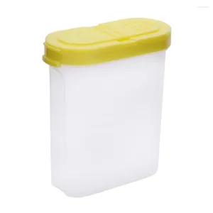 Bouteilles de stockage marque-pots à épices transparents Double couvercle cuisine boîte d'assaisonnement rose jaune