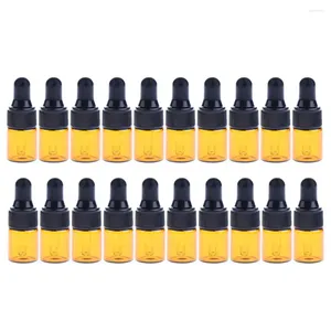 Bouteilles de stockage en vrac 20 pièces Mini flacon compte-gouttes en verre rechargeable huiles essentielles flacons de parfum