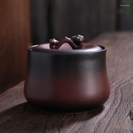 Bouteilles de stockage théière classique en céramique scellée bonbons Snack maison Ruyi main boîte de grains de café étanche à l'humidité décoration Portable