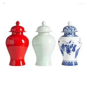 Bouteilles de rangement Créative Ceramic Ginger Jar Home Antique Wine Bottle Decoration Chinese Style Soaker Salon Room