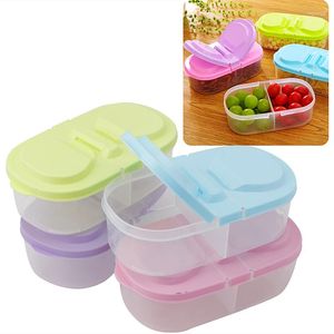 Bouteilles de rangement Fruits frais à double cellule Courte Crisper Plastic Plastic Kitchen Container Sauce Food Box