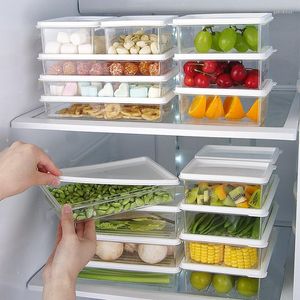 Bouteilles de rangement, organisateur de réfrigérateur, bacs de réfrigérateur empilables avec couvercles, Organization de cuisine et plastique transparent