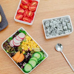 Bouteilles de stockage Bocaux en plastique 3 compartiments Boîtes à bento Micro-ondes Boîte à lunch portable Salade Récipient de nourriture pour étudiants de bureau École
