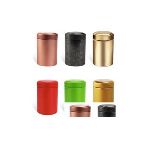 Bouteilles de stockage Pots en gros 100pcs Mini boîte à thé Tin Caddy Conteneur Petit pot rond Drop Livraison Maison Jardin Housekee Org Dhkvj