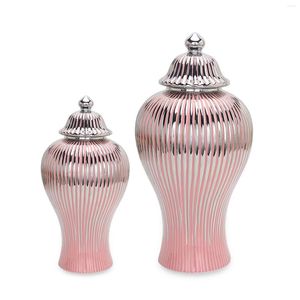 Bouteilles de stockage Moderne Céramique Fleur Vase Temple Pot Ferme Porcelaine Gingembre