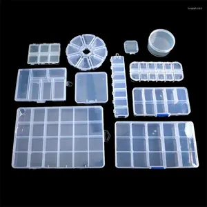 Bouteilles de rangement Nail Art Case Hingestones Gems Accessoires Plastique transparent Plastic Vide Container For Beads Organizer Box
