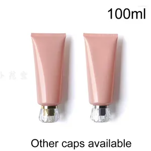 Bouteilles de stockage Rose 100 ml bouteille à presser en plastique vide lotion pour le corps tube souple 100g crème cosmétique pour le visage conteneur d'emballage rechargeable