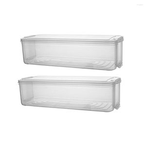 Bouteilles de stockage bacs en plastique boîte de réfrigérateur conteneurs alimentaires avec couvercle pour cuisine réfrigérateur armoire congélateur organisateur de bureau