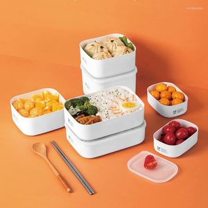 Bouteilles de stockage en plastique réfrigérateur chips de fruits four à micro-ondes boîte à lunch rectangulaire alimentaire scellé étanche avec couvercle
