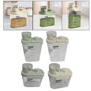 Botellas de almacenamiento recipiente de cereal portátil portador de arroz barril para alimentos para mascotas frijoles harina