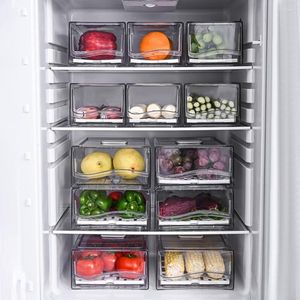 Botellas de almacenamiento Caja de refrigerador Capacidad Frigorífico apilable Grado alimenticio Libre de Bpa Papelera organizadora para verduras Suministros de cocina