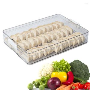 Bouteilles de stockage réfrigérateur organisateur bacs empilable réfrigérateur boîte à nourriture avec poignée en plastique transparent garde-manger congélateur outil