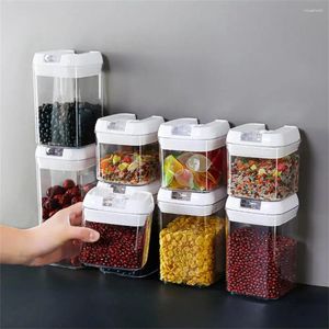 Bouteilles de rangement Jar d'épices polyvalents Set Tater Tank Plastic Food Container Conteneurs en vrac Boîte de cuisine Organisateur Facile-Clean