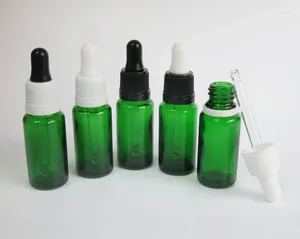 Botellas de almacenamiento al por mayor 100 pcs vacío 15 ml de frascos de vidrio verde gotero reactivo 15 ml pipeta líquida