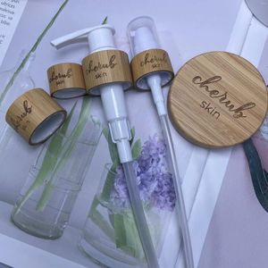 Botellas de almacenamiento al por mayor 100pcs grabado herramientas de madera cosmética herramienta de maquillaje de madera mascarilla facial cuchara de naturaleza productos de naturaleza