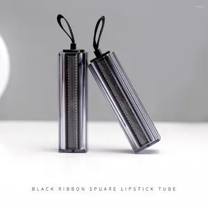 Bouteilles de rangement en gros vide 11,1 mm de type de traction carrée de type à lèvres de ruban noir avec extrémité biseautée 24pcs