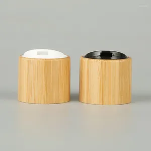 Bouteilles de rangement en gros de forme ronde en bois en bois bambou appui coiffure en haut pour parfum Bouteille en verre / contenants en plastique 18 mm 20 mm 24 mm