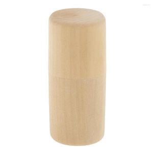 Botellas de almacenamiento Cilindro de madera Tubo Organizador Caja Aceite Viaje Estuche transparente Ml Aceites esenciales