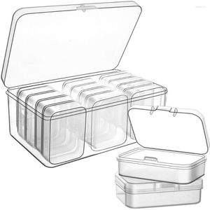 Cajas de almacenamiento Paquete de 14 Caja transparente de plástico Organizador Caja pequeña Contenedores Anillo de juguete Joyería Maquillaje Contenedor artesanal