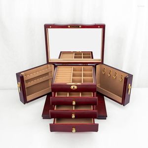 Boîtes de rangement Boîte de type tiroir en bois massif antique Armoire diverse multifonctionnelle de grande capacité