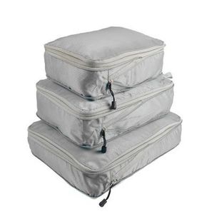 Boîtes de rangement Bacs 3pcs / set Compression Cubes d'emballage Sac de voyage Bagages Valise Organisateur Set Pliable Matériau en nylon imperméable 220830