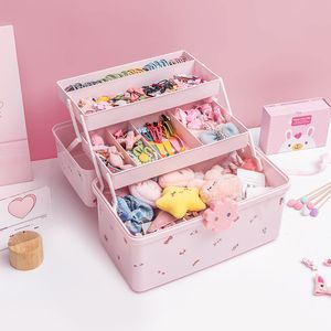 Storage Boxes Bins Children's Hair Accessories Storage Box Baby Head Rope Hairpin Rubber Band Head Jewelry Dressing Cute Girl Jewelry Box Large Cap 230629
