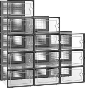 Boîtes de rangement Colgodes Kuect Large Footwear Manager Boîte de garde-robe 12 Pack Transparent Plastic Empilable avec couvercle Chaussures de lit de lit Co. Ltd Q240506