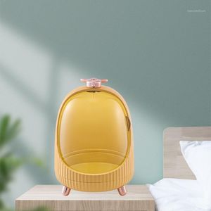 Boîtes de rangement, bacs de maquillage, conteneur à porte rotative, boîte à lumière LED antidérapante pour toilettes, beauté de bureau