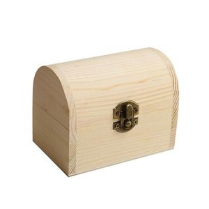 Cajas de almacenamiento Contenedores Caja de madera arqueada de madera natural maciza Grande y mediana DIY Arcilla pintada en blanco en blanco Hecho a mano LX4412 Entrega de gota Dhmyu