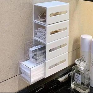 Boîtes de rangement Case Drinries Clips Makeup Cotton Hair Circle Powder Puff Puff Creative Rack Small Articles Home Office