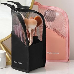 Boîtes de rangement Organisateur d'outils de maquillage pratique Sac portable Grilles internes Étanche à l'humidité