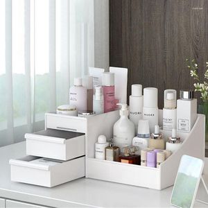 Boîtes de rangement Cosmétique Maquillage Organisateur Avec Tiroirs En Plastique Salle De Bains Boîte De Soins De La Peau Brosse Rouge À Lèvres Titulaire Organisateurs Storag