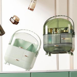 Cajas de almacenamiento Cosméticos de lujo ligeros Productos para el cuidado de la piel Caja Gabinete de dormitorio Organizadores de estante de lápiz labial simple moderno