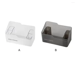 Cajas de almacenamiento Organizador de encimeras Protección a prueba de polvo Protección a prueba de polvo Camplio de exhibición cosmética transparente para tocador de baño blanco
