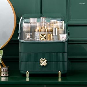 Boîtes de rangement organisateur boîte de maquillage bureau en plastique bijoux salle de bain étanche anti-poussière cosmétique