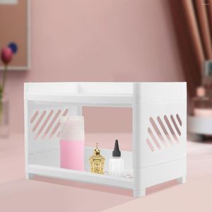 Cajas de almacenamiento Bandeja Soporte de baño Estante plegable Kawaii Organizador de artículos de tocador Accesorios de plástico Escritorio de estudiante