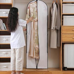 Boîtes de rangement robe de mariée suspendus organiser sac vêtement vêtements costume manteau protection anti-poussière ménage pliable étui de protection