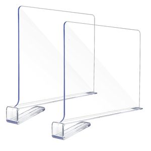 Supports de stockage Racks 2PCS Étagère de placard Diviseurs de stockage Transparent Acrylique Séparateurs Armoire Placard Diviseurs Organisateurs Bureau Bureau Rack 230629